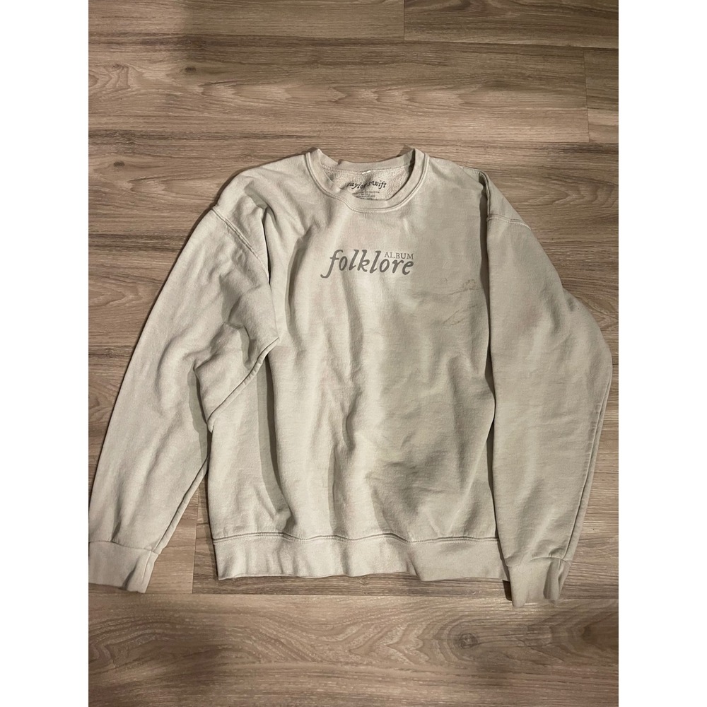 Taylor Swift Official Folklore Era Album White Sweatshirt Music